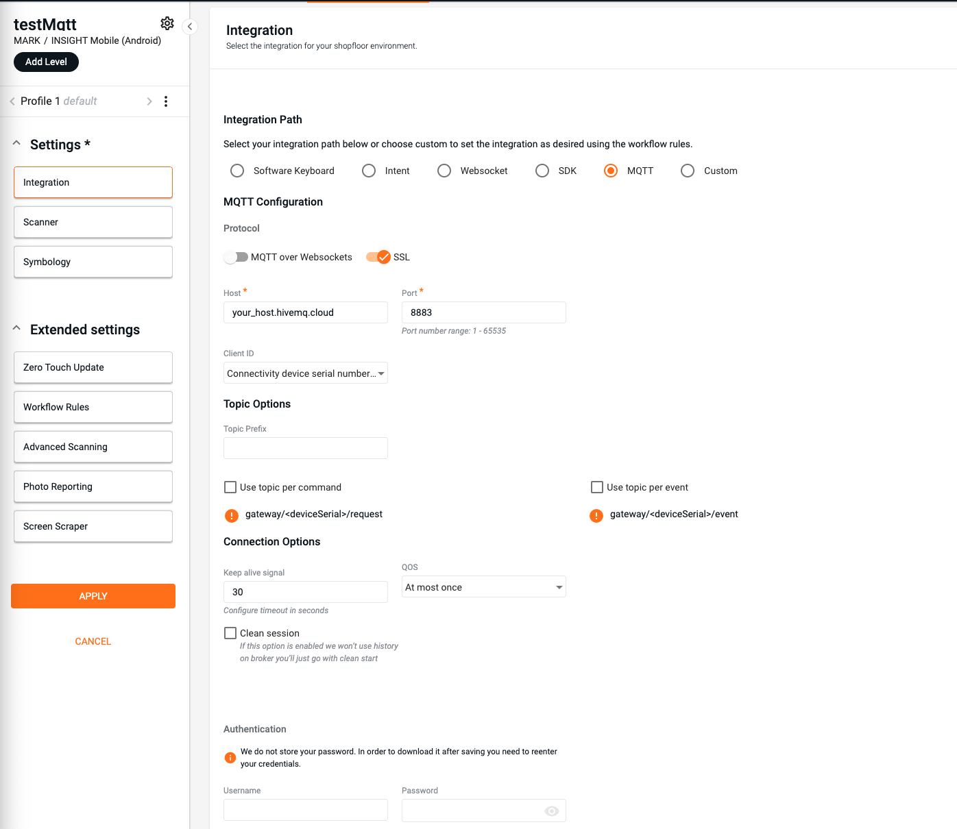 Configuration  Screenshot